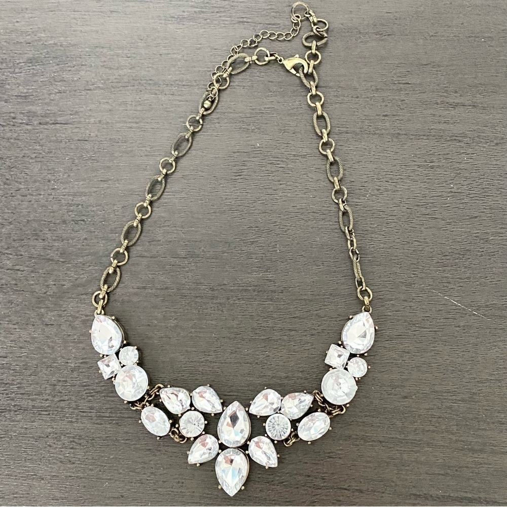 Rhinestone Cluster Statement Necklace - image 1